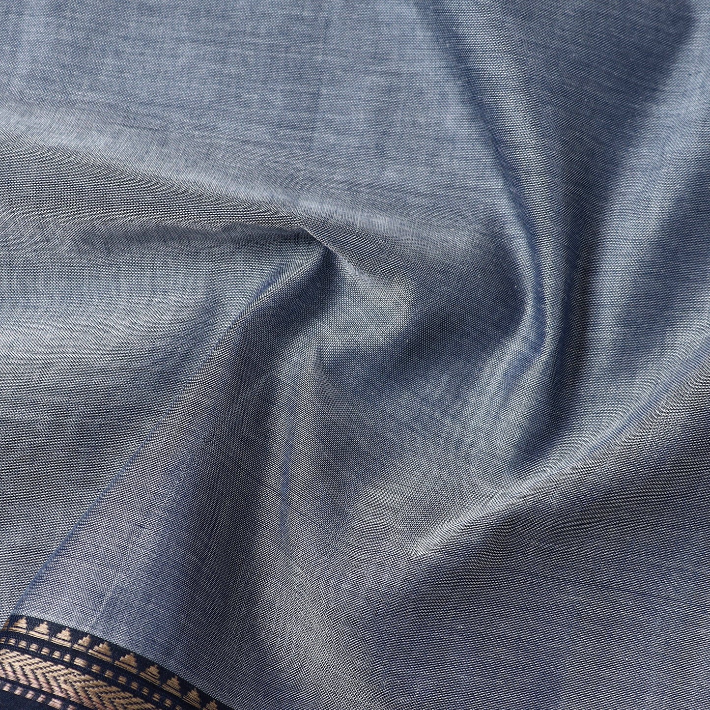 Grey - Prewashed Dharwad Mercerised Cotton Thread Border Fabric 03