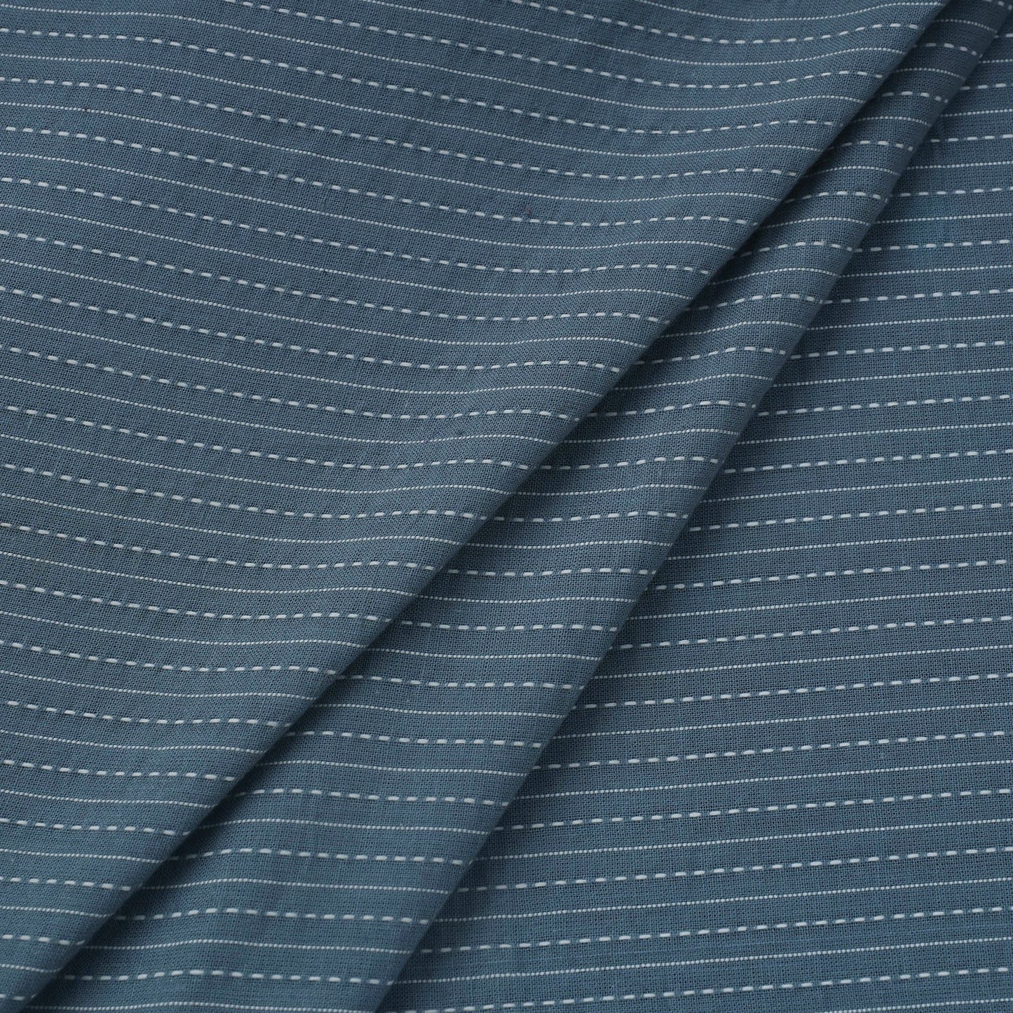 Grey - prewashed running stitch plain cotton fabric 04