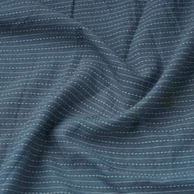 Grey - prewashed running stitch plain cotton fabric 04