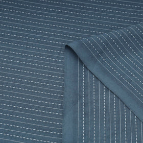 Grey - prewashed running stitch plain cotton fabric 04