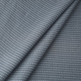  grey Prewashed Running Stitch Plain Cotton Fabric