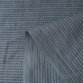  grey Prewashed Running Stitch Plain Cotton Fabric