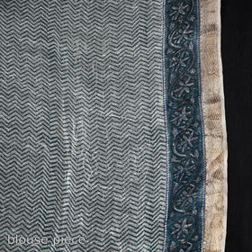 Buy Block Printed Chanderi Silk Sanganeri Saree