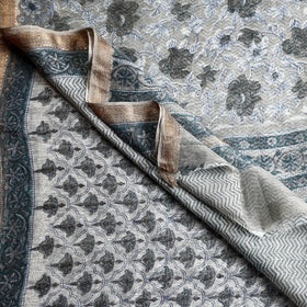 Buy Block Printed Chanderi Silk Sanganeri Saree