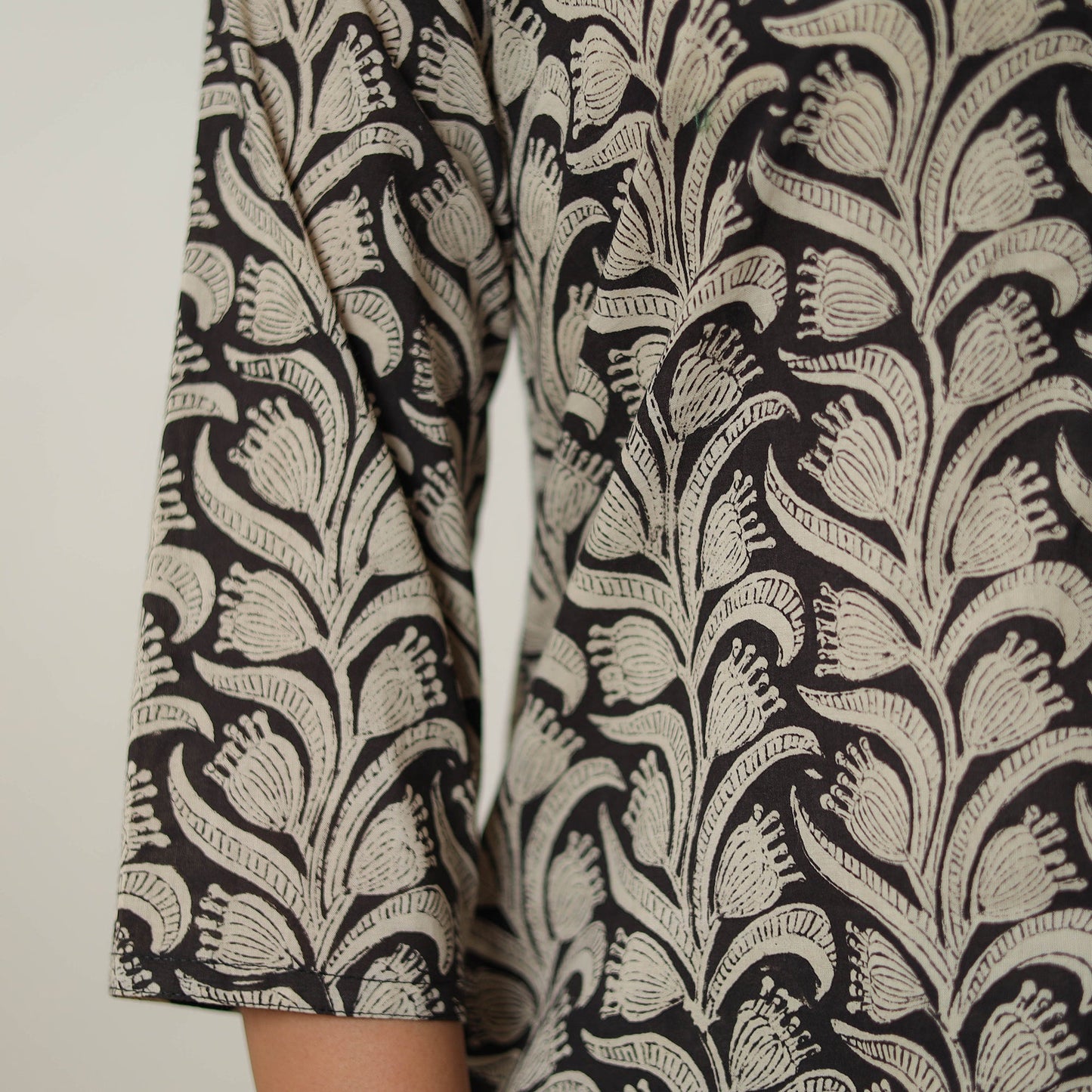 Grey - Block Printed Cotton Bagru Co-Ord Set 05