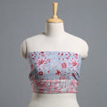Grey - printed cotton blouse piece 37 - handcrafted
