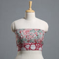 Grey - printed cotton blouse piece 47 - handcrafted