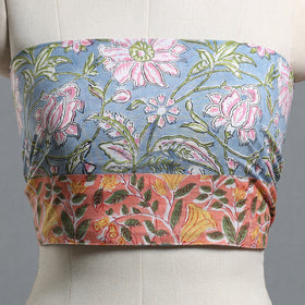 Grey - printed cotton blouse piece 55 - handcrafted