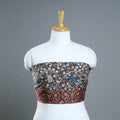Grey - printed cotton kalamkari blouse piece 27