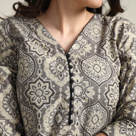 Buy Ajrakh Block Printed Cotton Long Kurta for Women