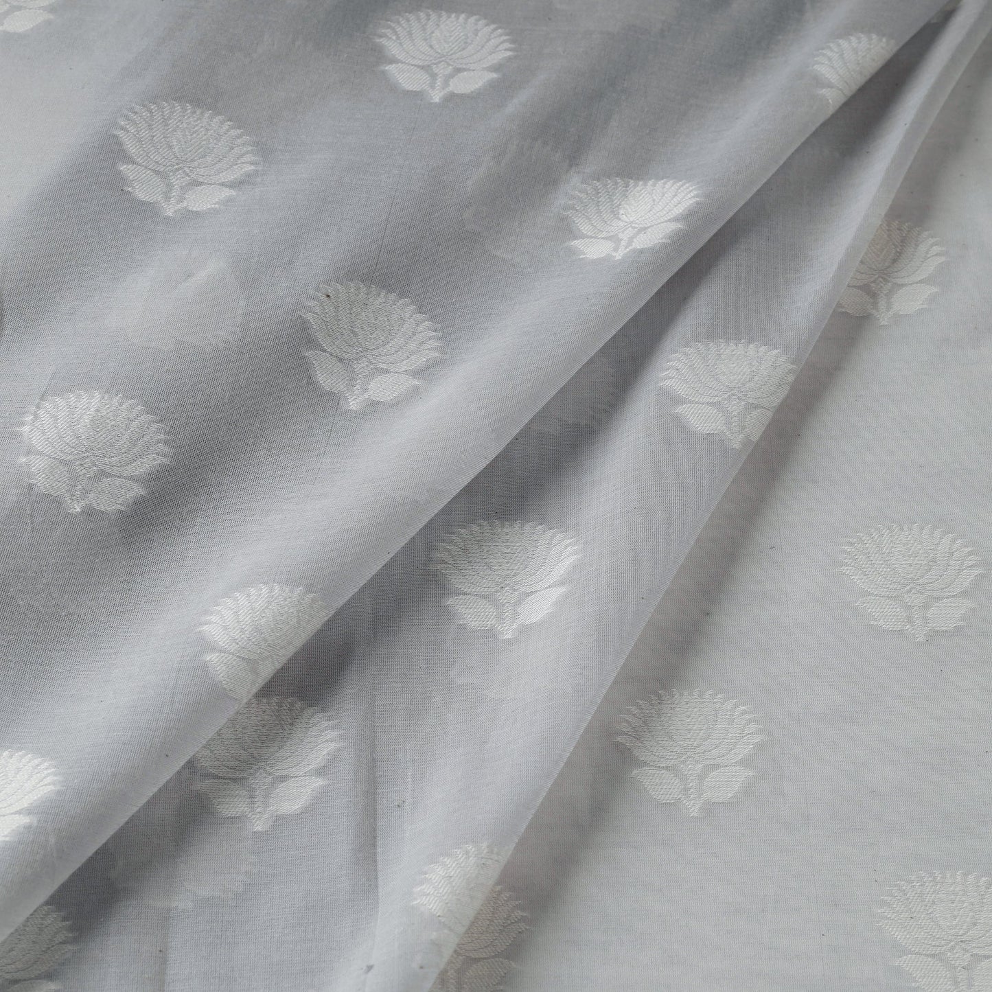 Buy Pure Banarasi Handwoven Cutwork Buti Cotton Fabric Online at iTokri.com