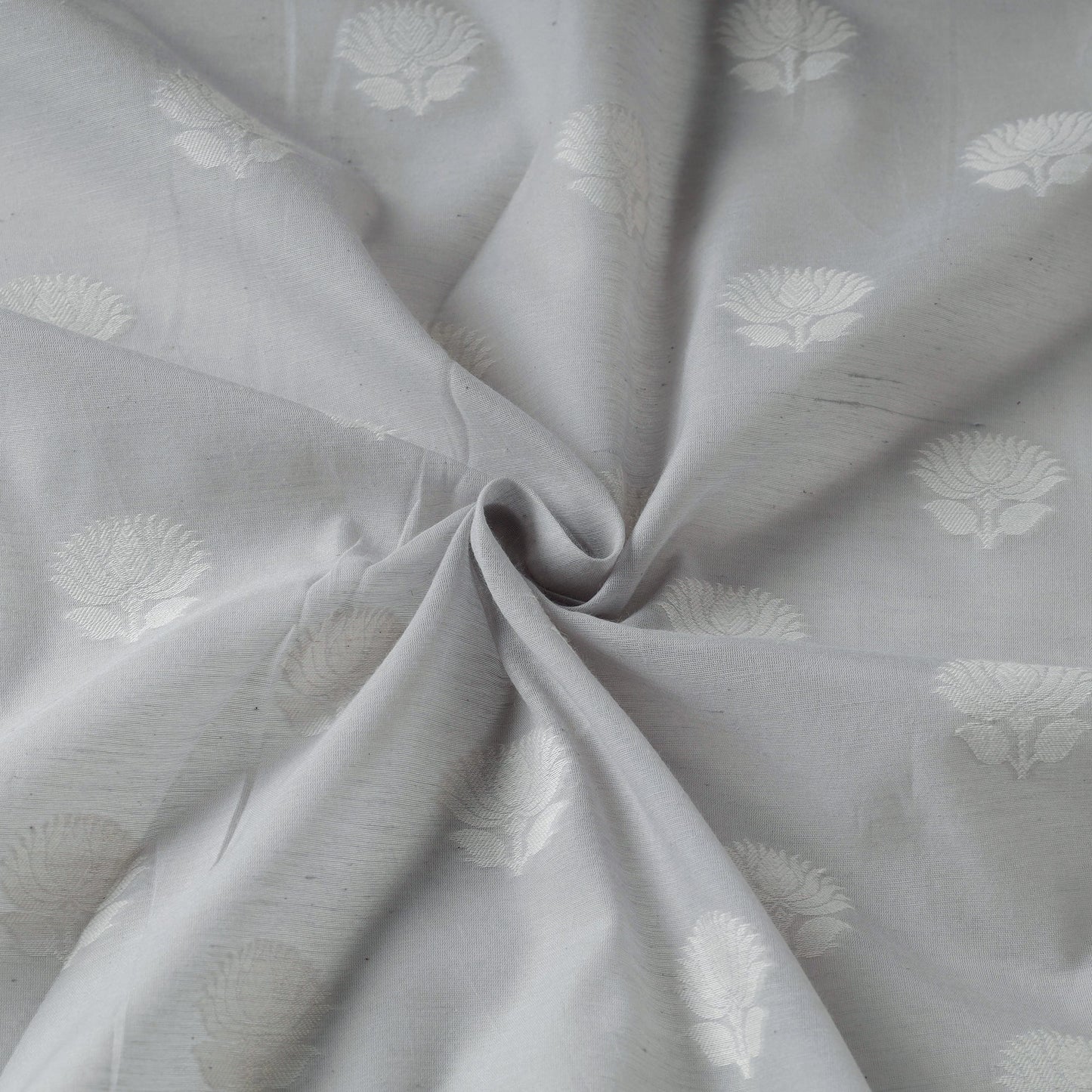 Buy Pure Banarasi Handwoven Cutwork Buti Cotton Fabric Online at iTokri.com