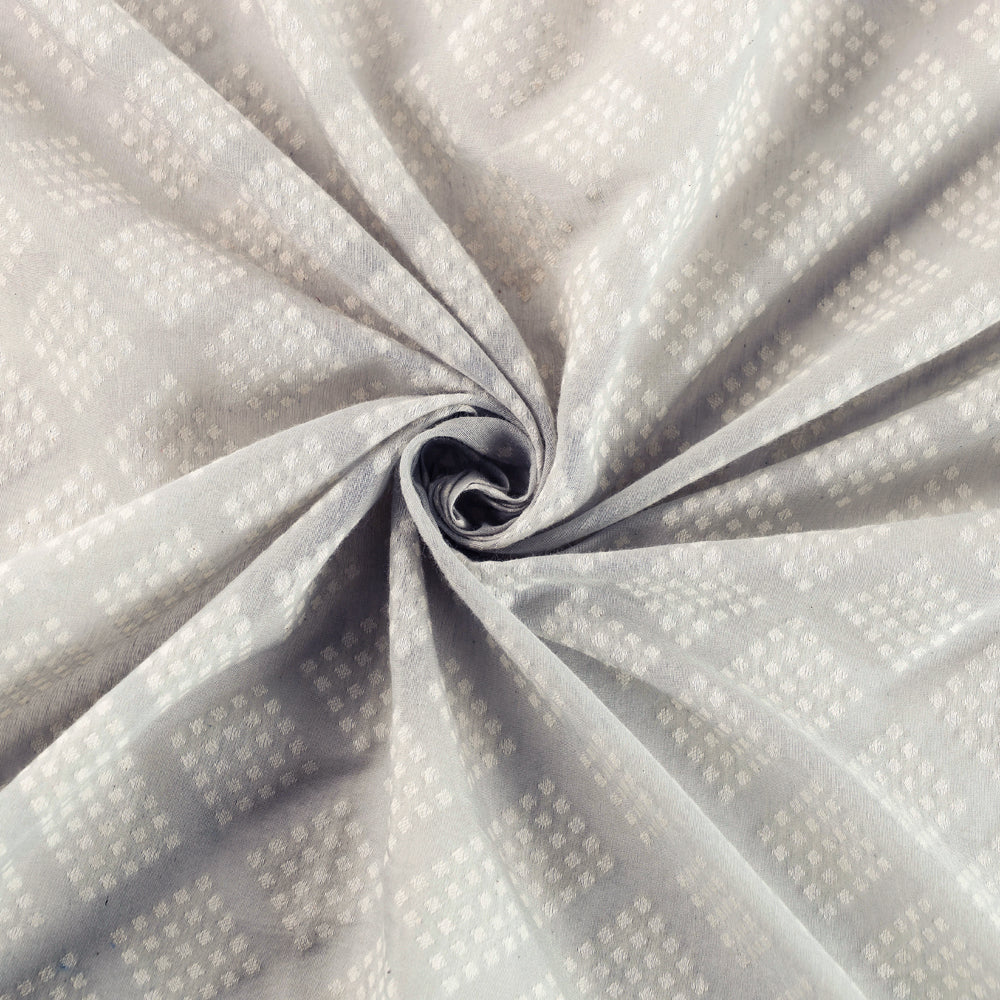  Pure Banarasi Handwoven Cutwork Buti Silk Cotton Fabric 