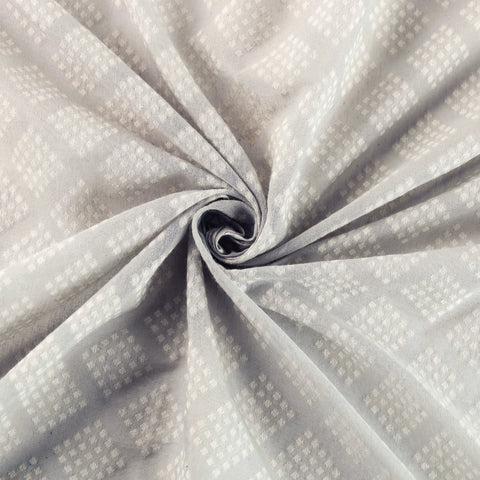  Pure Banarasi Handwoven Cutwork Buti Silk Cotton Fabric 