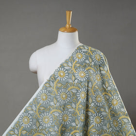  Grey Pure Cotton Sanganeri Block Print Fabric 