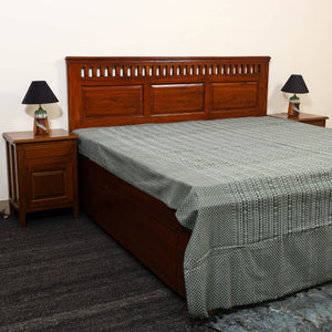  Grey Handloom Cotton Double Bed Cover from Bijnor 