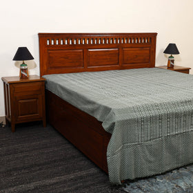  Grey Handloom Cotton Double Bed Cover from Bijnor 