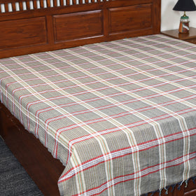 Buy Grey Pure Handloom Double Cotton Bed Sheet