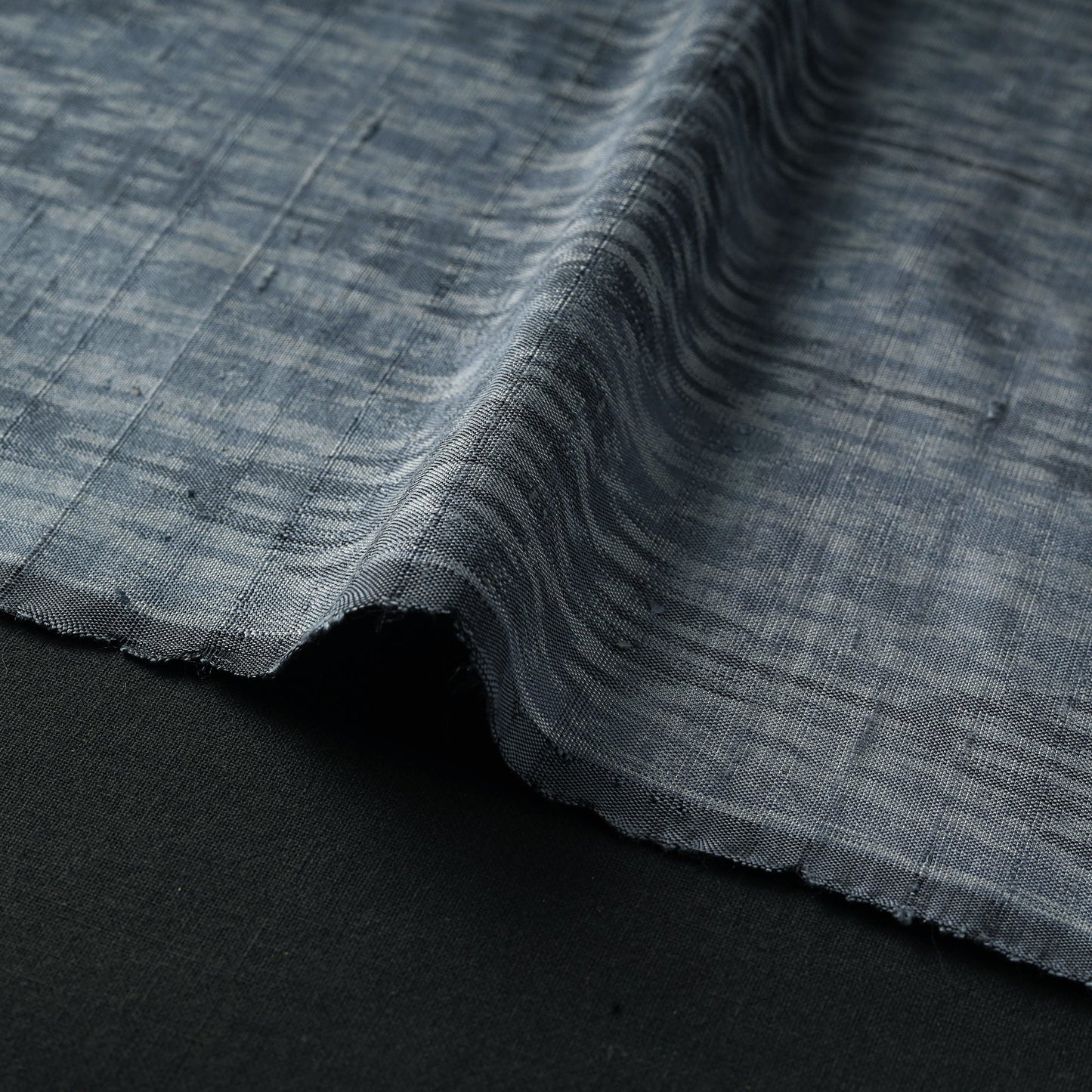 Grey - pure handloom raw silk pochampally ikat fabric 10