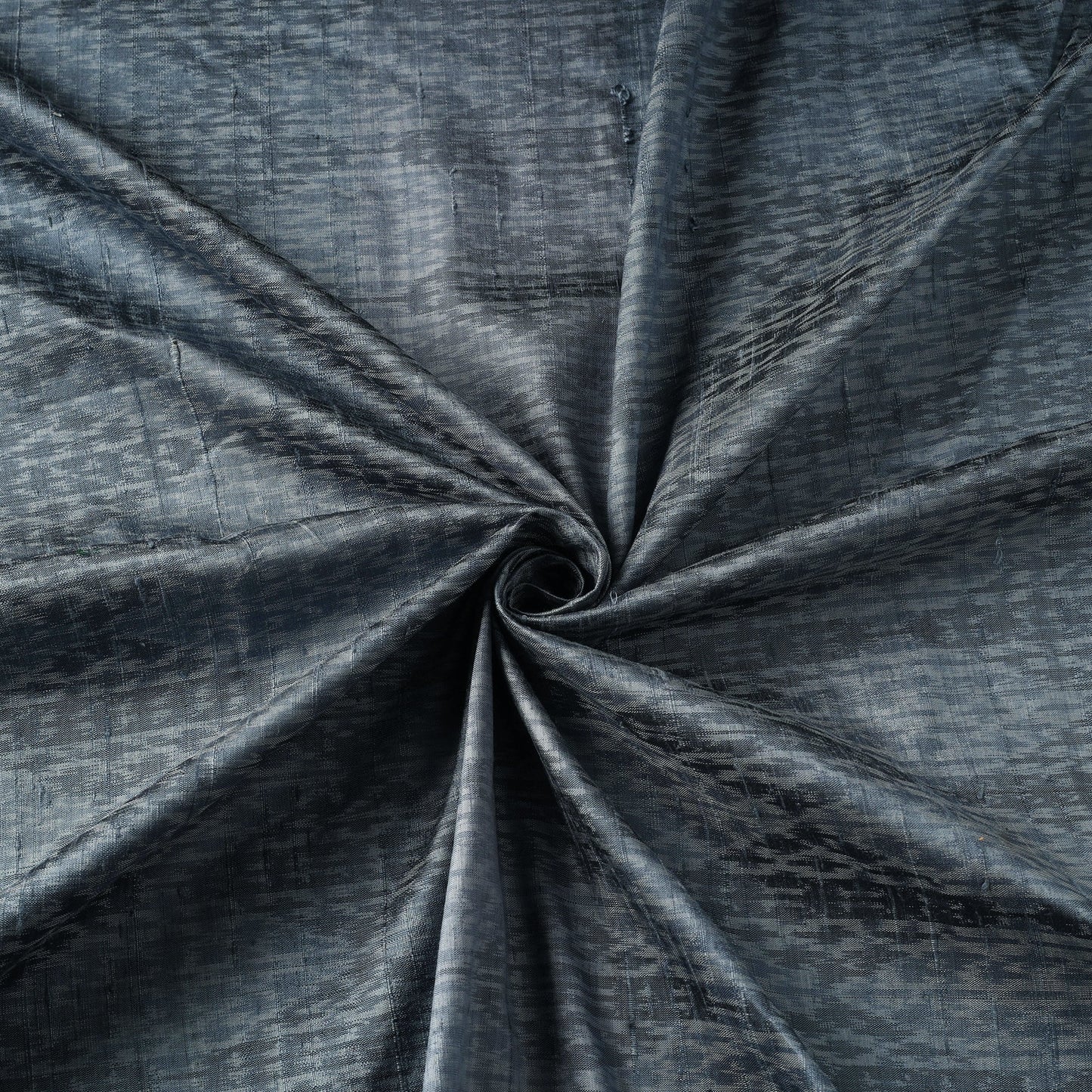 Grey - pure handloom raw silk pochampally ikat fabric 10