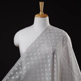 Pure Handwoven Cutwork Buti Cotton Banarasi Fabric 