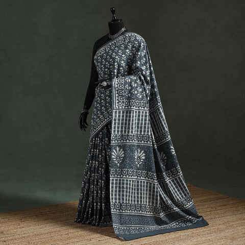 Pure mul cotton hand block batik print saree 39