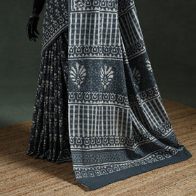 Pure mul cotton hand block batik print saree 39