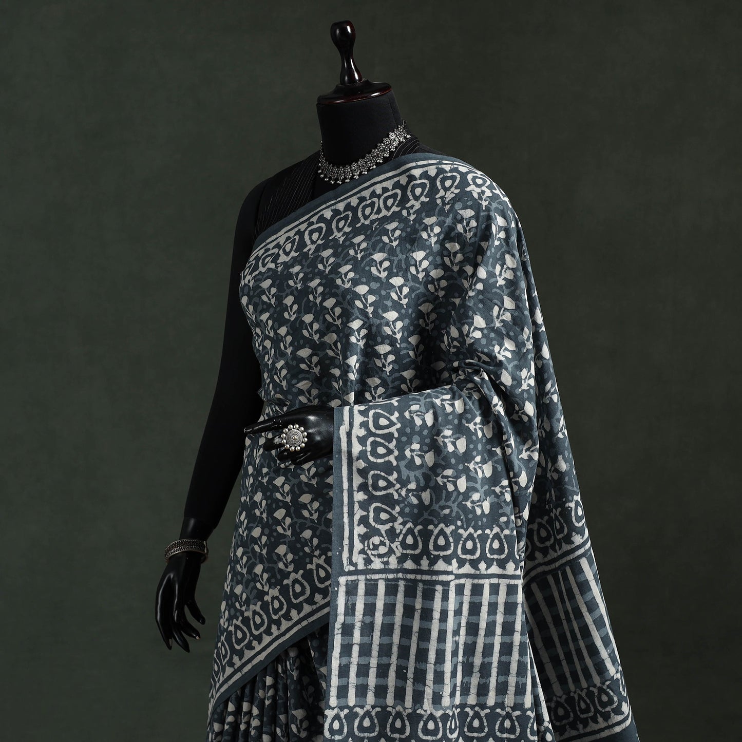 Pure mul cotton hand block batik print saree 39