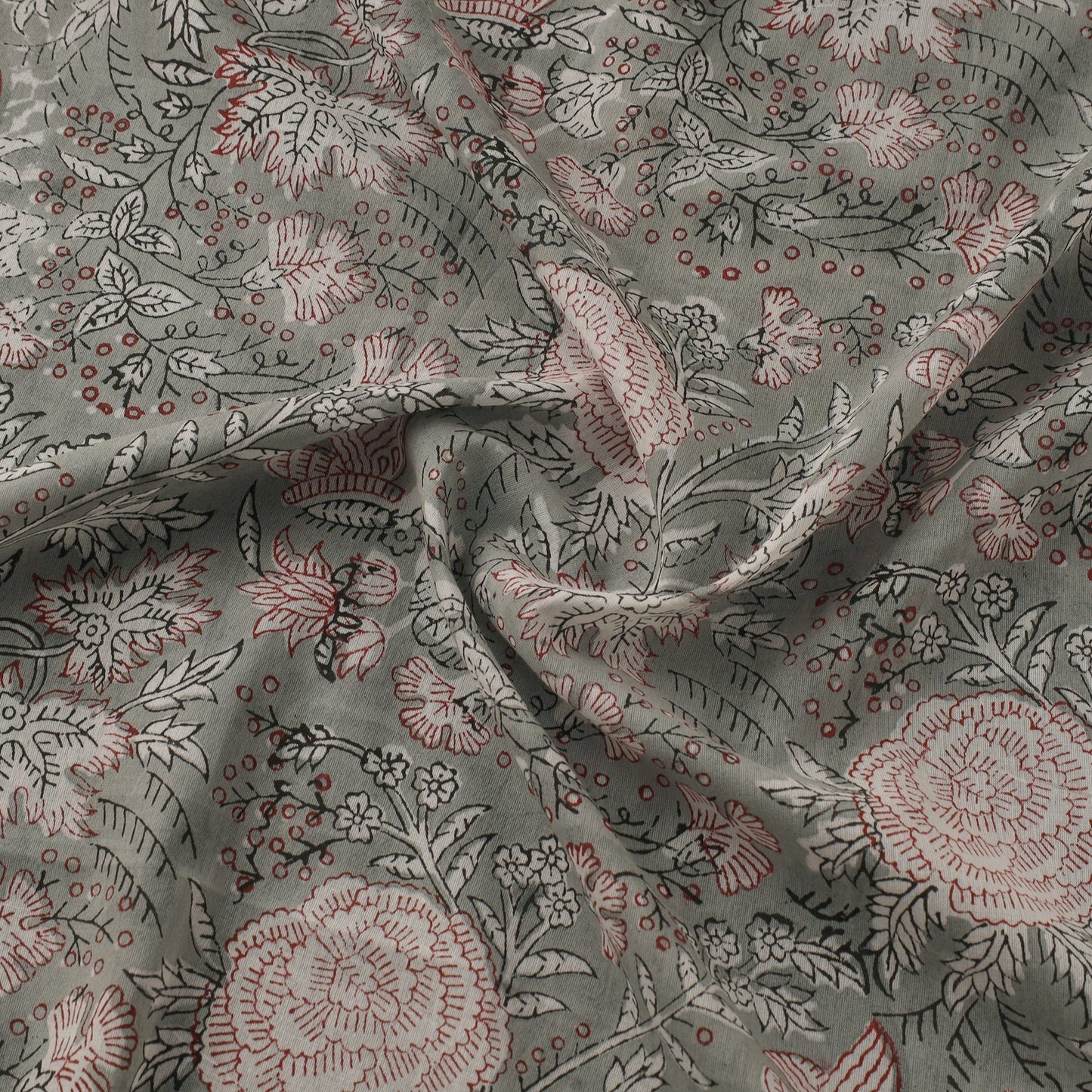 Pure mul cotton hand sanganeri fabric 09 - handcrafted