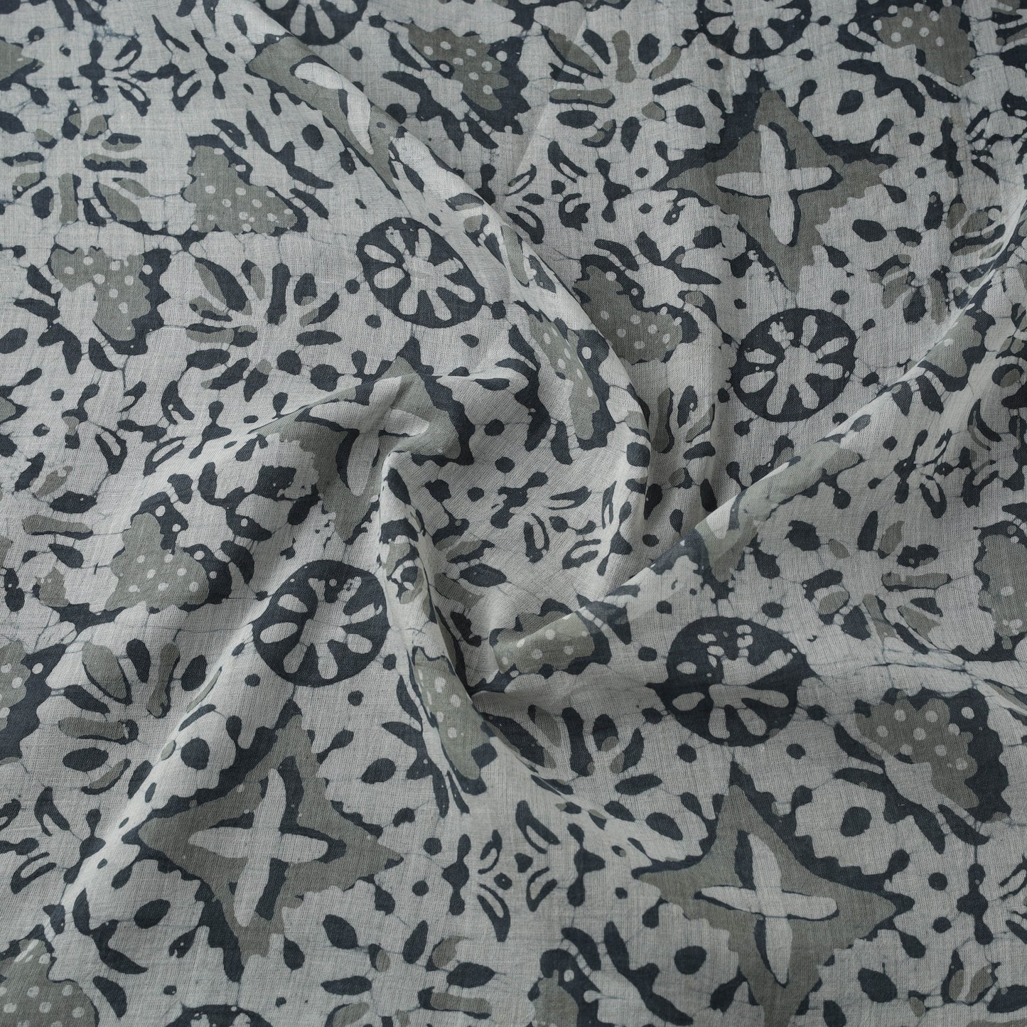 Pure mul cotton kutch hand block batik print fabric 04