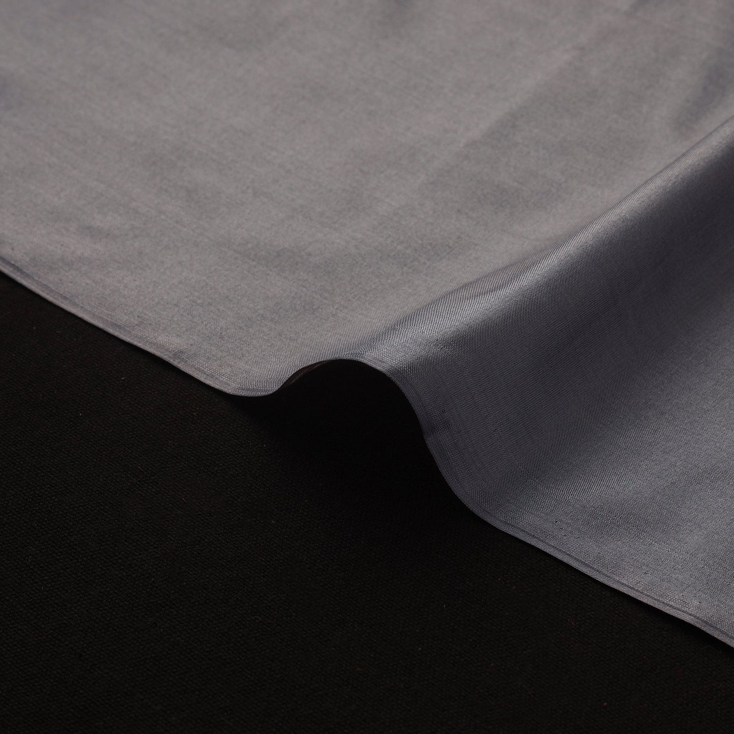 Grey - pure silk plain fabric 02 - handcrafted
