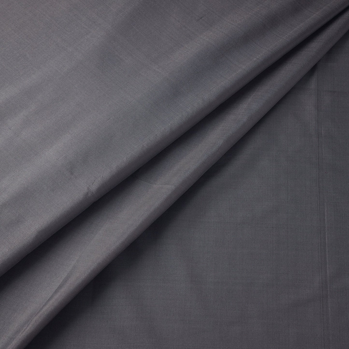 Grey - pure silk plain fabric 02 - handcrafted