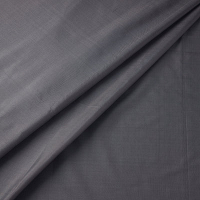 Grey - pure silk plain fabric 02 - handcrafted