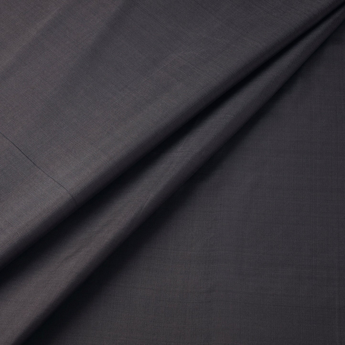 Grey - pure silk plain fabric 04 - handcrafted