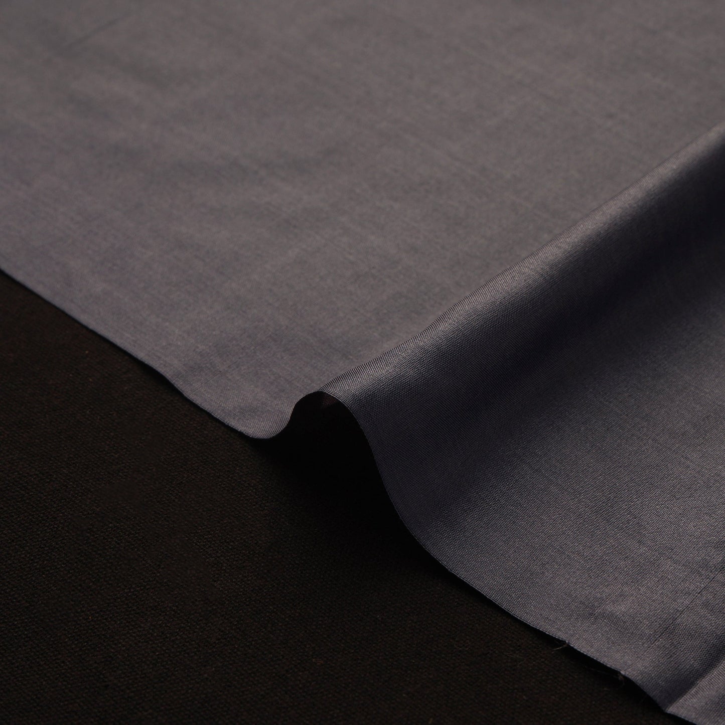 Grey - pure silk plain fabric 04 - handcrafted