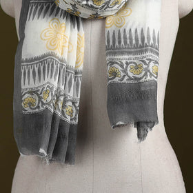 Pure wool hand sanganeri stole 27 - handcrafted