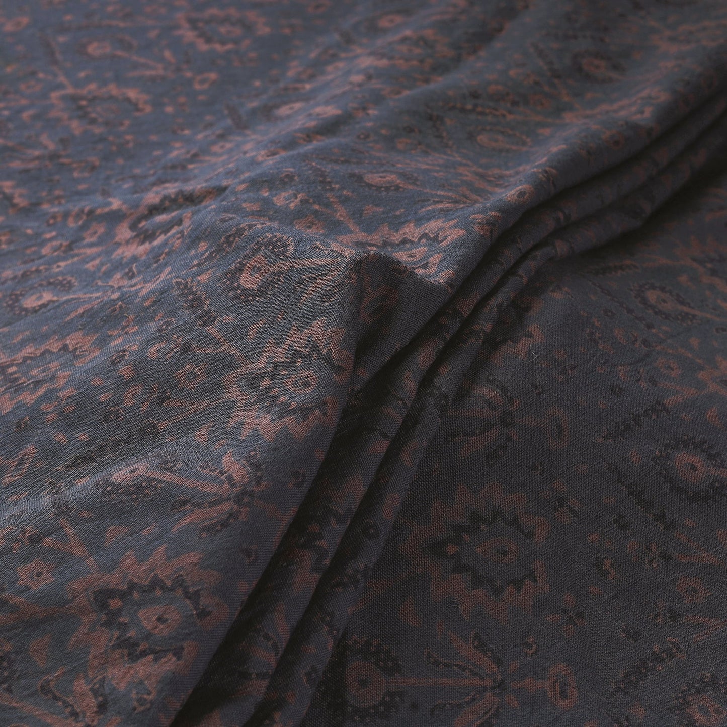 Grey - pure wool handloom natural dyed fabric 04