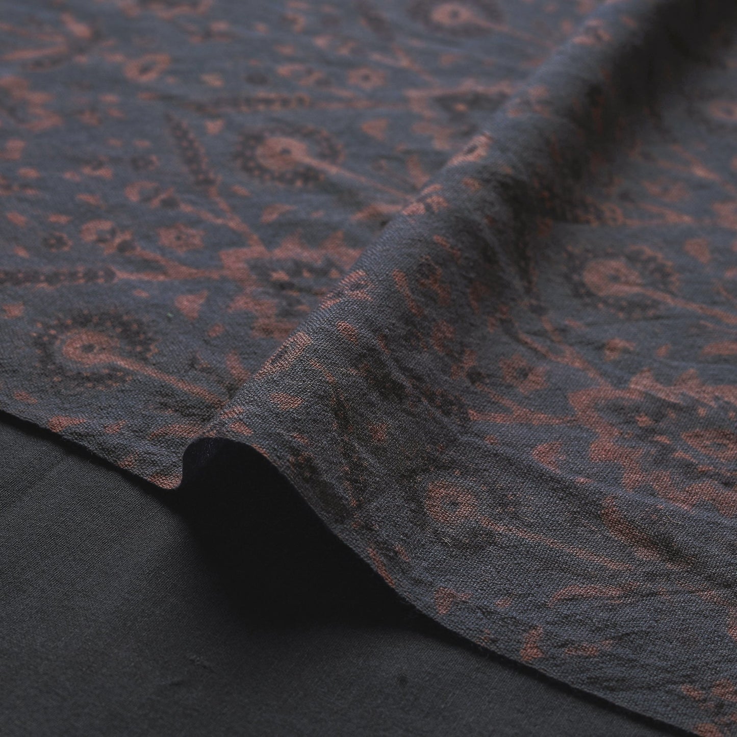 Grey - pure wool handloom natural dyed fabric 04