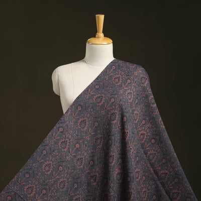 Grey - pure wool handloom natural dyed fabric 04