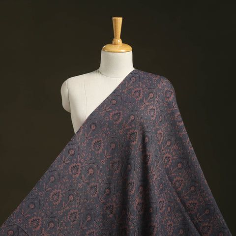 Grey - pure wool handloom natural dyed fabric 04