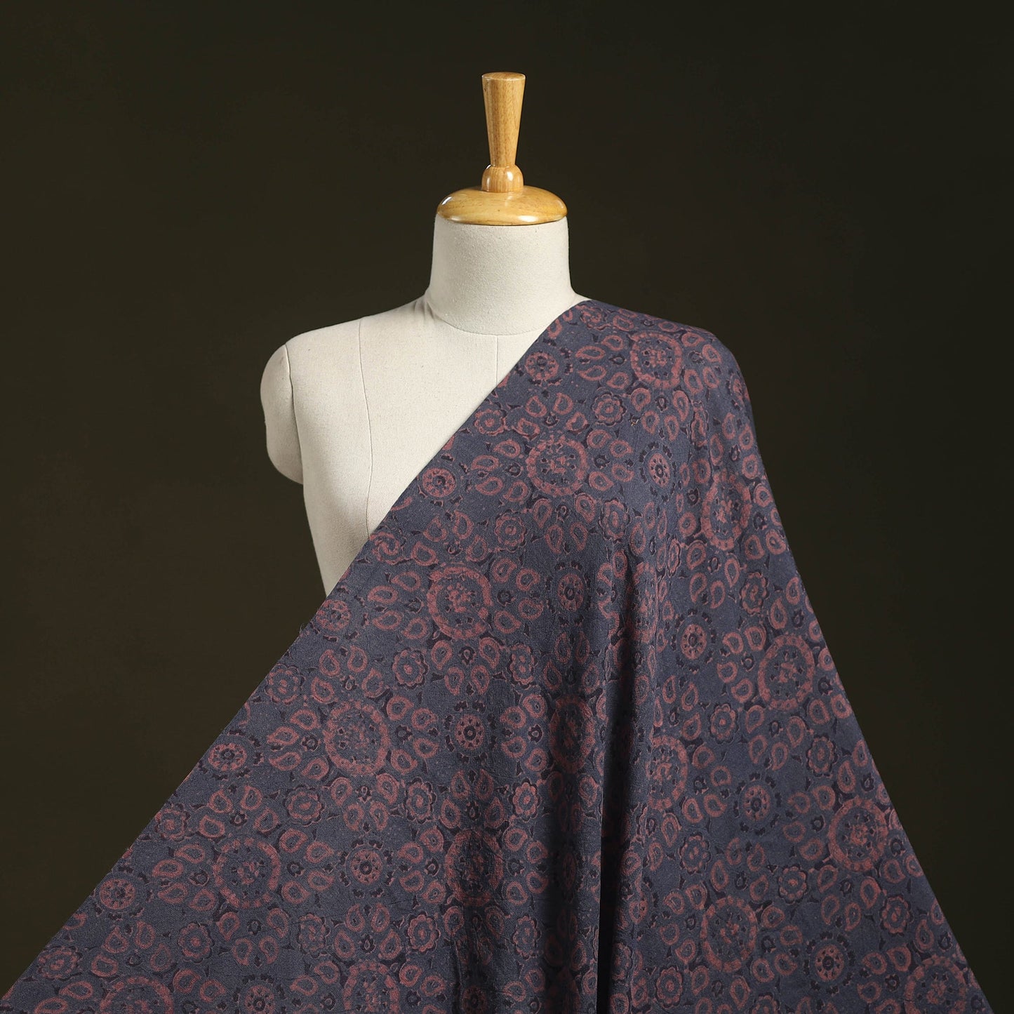 Grey - pure wool handloom natural dyed fabric 10