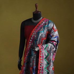 Ranihati chanderi silk zig zag hand embroidery dupatta 21