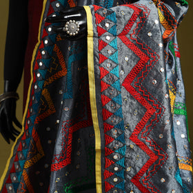 Ranihati chanderi silk zig zag hand embroidery dupatta 24