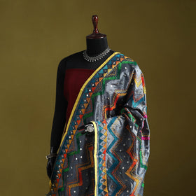 Ranihati chanderi silk zig zag hand embroidery dupatta 37