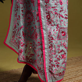 Ranihati chapa work chanderi silk hand embroidery dupatta