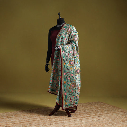 Ranihati chapa work chanderi silk hand embroidery dupatta