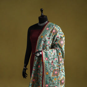 Ranihati chapa work chanderi silk hand embroidery dupatta