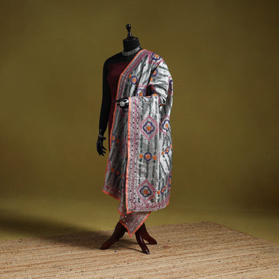 Ranihati chapa work chanderi silk hand embroidery dupatta