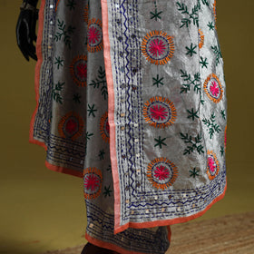 Ranihati chapa work chanderi silk hand embroidery dupatta