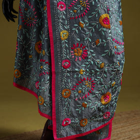 Ranihati chapa work chanderi silk hand embroidery dupatta